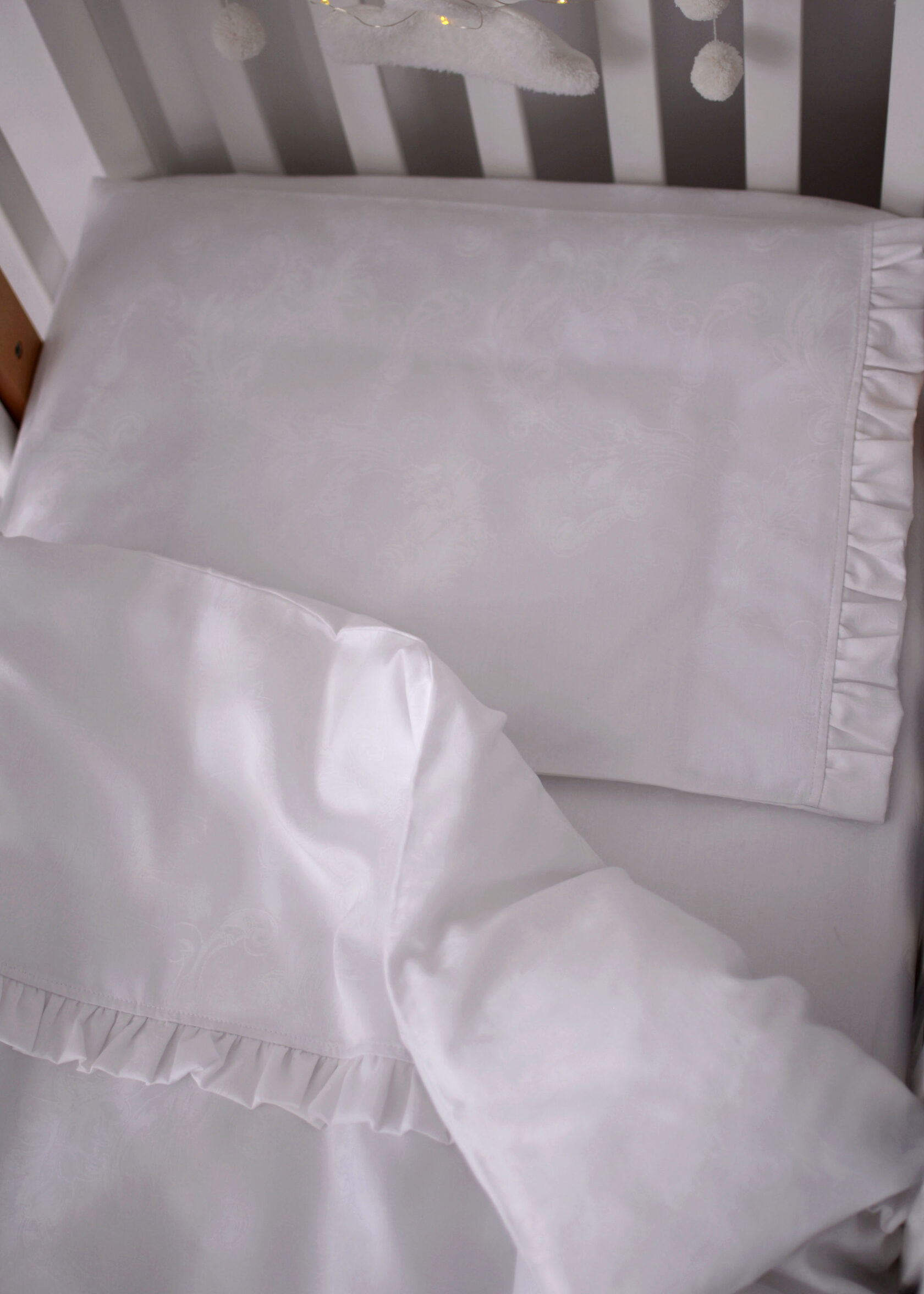 Змінна постіль Baby Veres сатин жакард білий (3од.) (90*110/40*60)