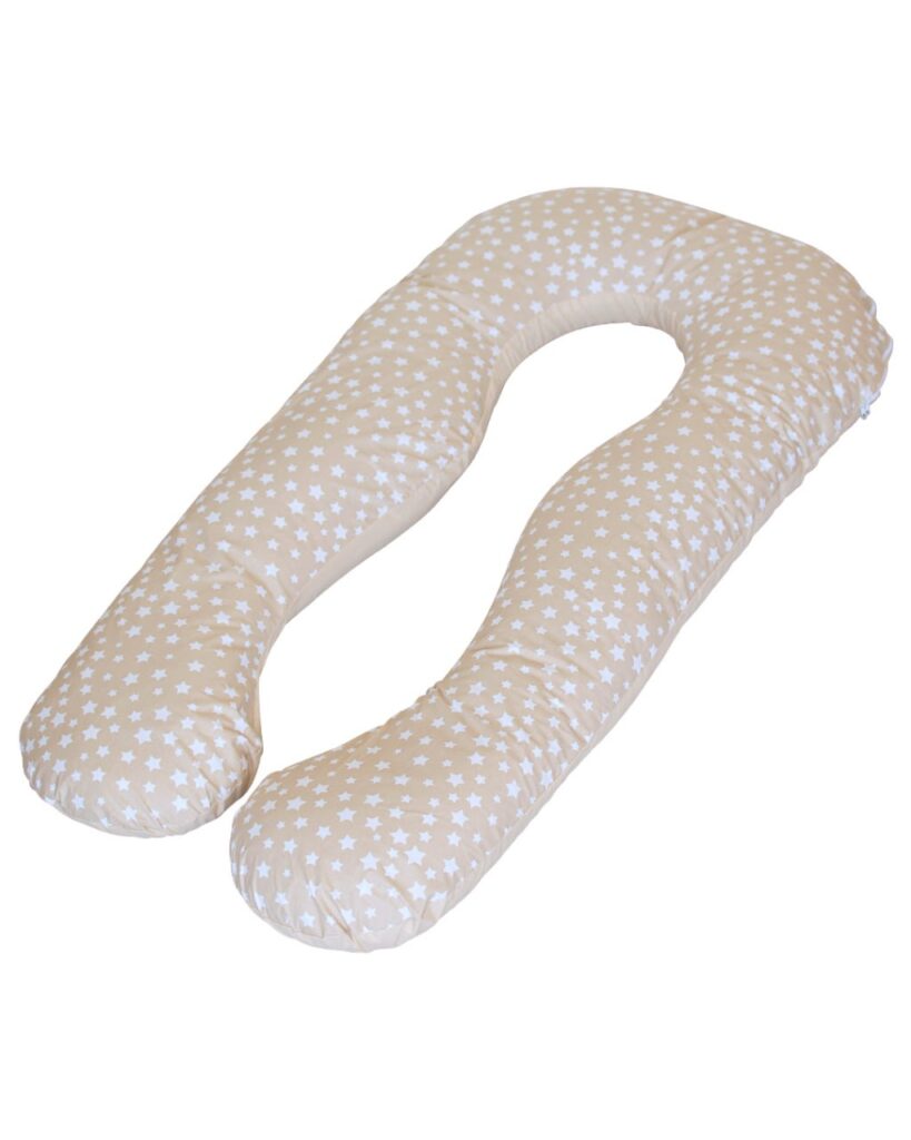 Подушка для вагітних П-подібна Бебі Верес ''Бежева в зірочки'' (140*75*15)