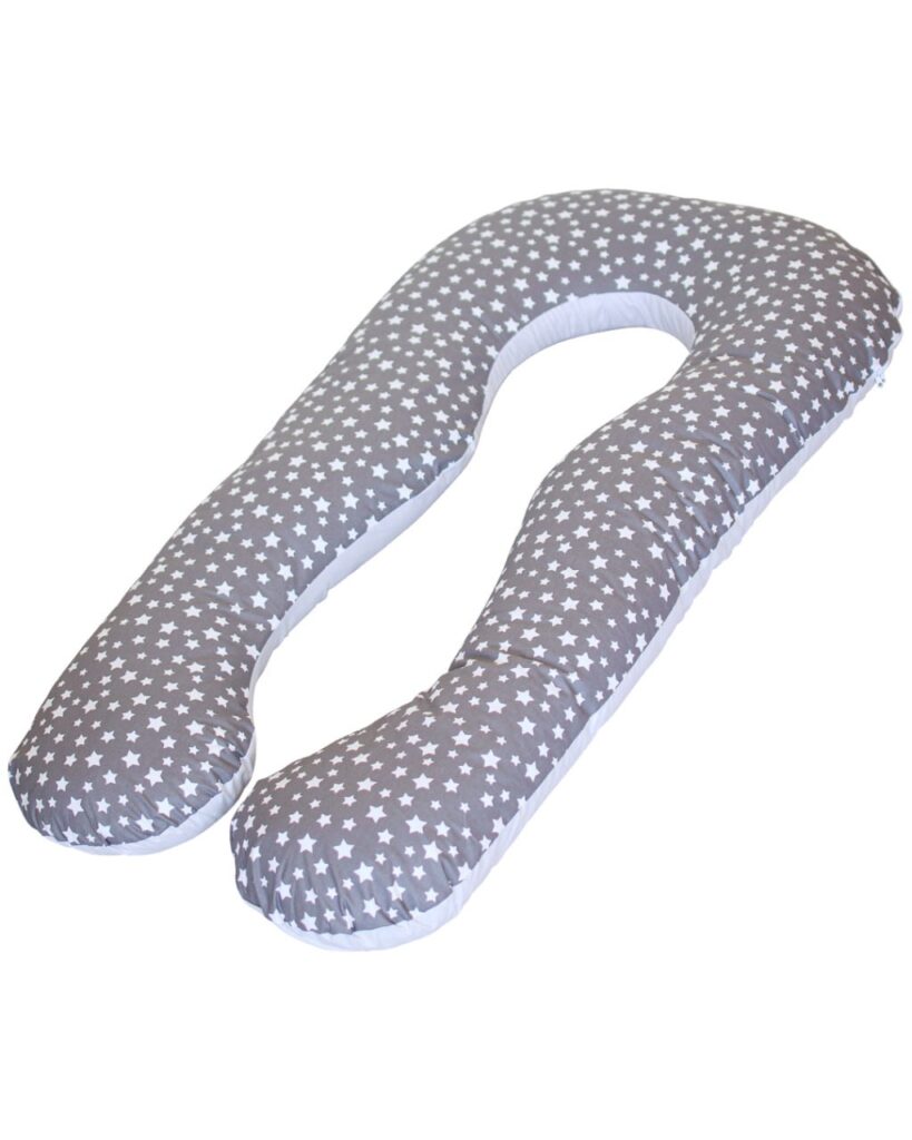 Подушка для вагітних П-подібна Бебі Верес ''Сіра в зірочки'' (140*75*15)
